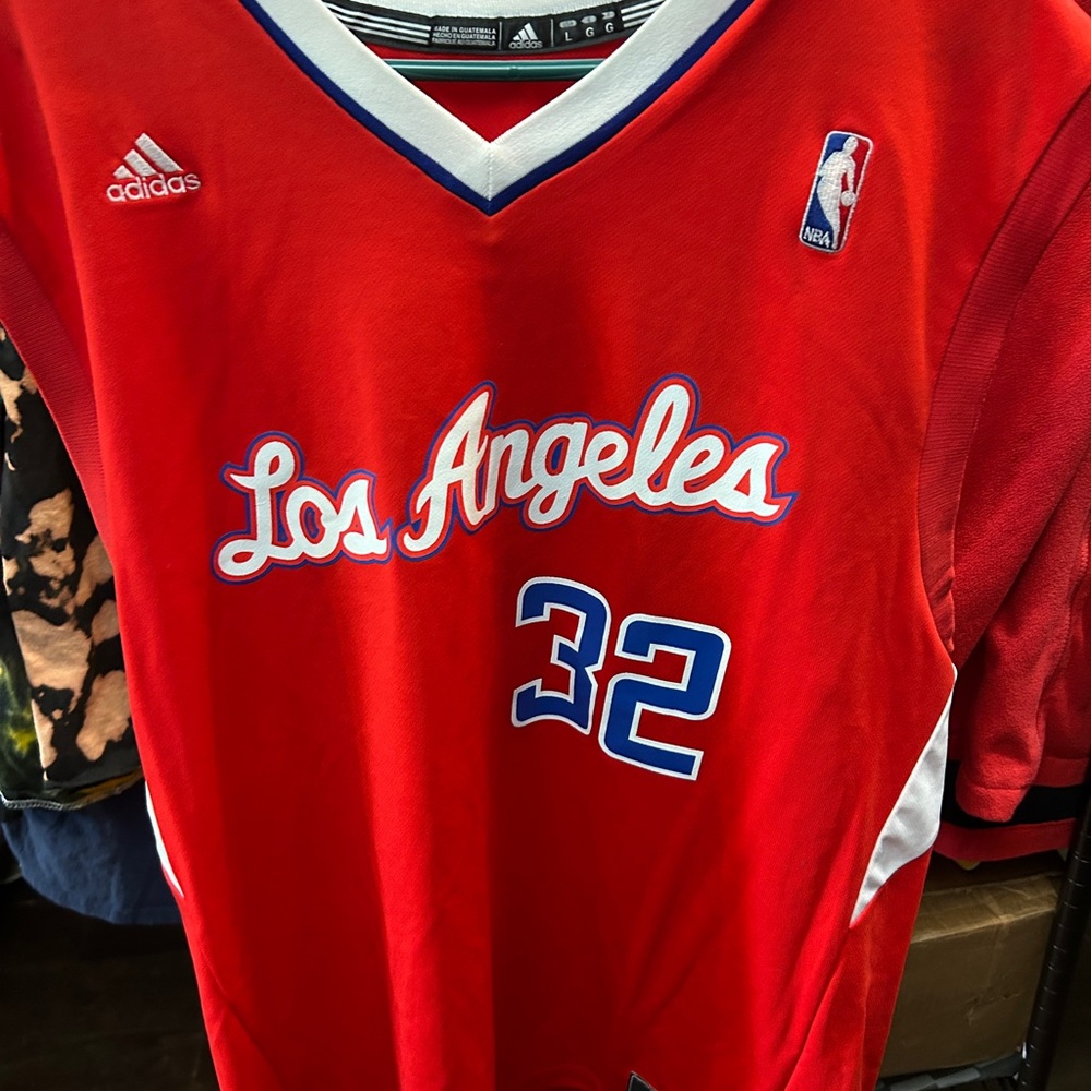 adidas Red Los Angeles Basketball Jersey